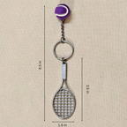 Tennis Metal Purple Sports Keychain, Tennis Racket, Table Tennis, Chocolate,Ping Pong and Baseball Bat and Tennis Ball Charms, Metal and Resin, Detachable, Unisex