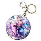 Colorful fairy-themed keychain with decorative elements on a white background