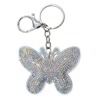 white butterfly with metal latch in front of a white background