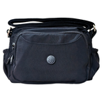 Black Korean  Sling Bag In Front Of White Background