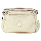Cream Ivory Sling Bag In Front Of White Background.