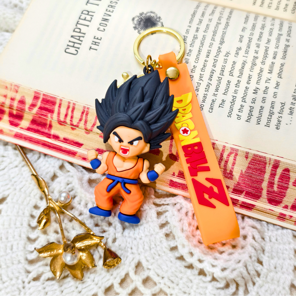 Keychain with character design on a book