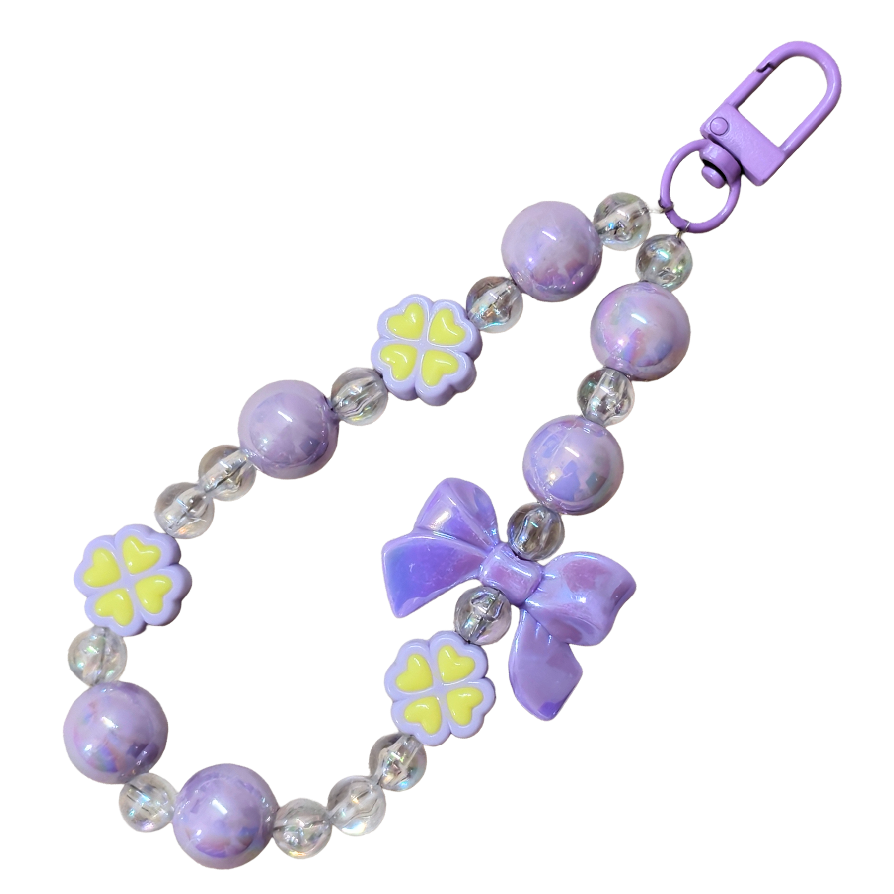 Lilac Bow Charm In The White Background.