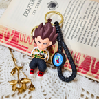 Vegeta Casual Keyring  With  Props  On Crochet Background.