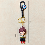 Vegeta Casual Keyring  With Measurements On Beige Background.