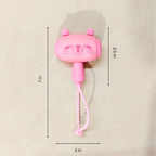 Pink cartoon-style phone with measurements on a beige background