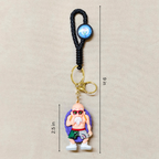 Master Roshi Keyring  With Measurements On  Beige Background.