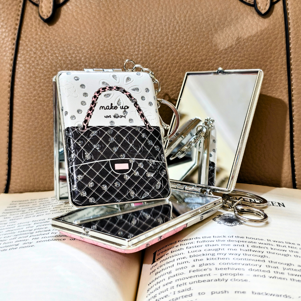 Rectangle Bag Black Pocket Mirror  With Props.
