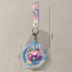 Keychain with colorful design on a beige background