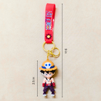 Buff Luffy Keyring  With Measurements  On Beige Background.