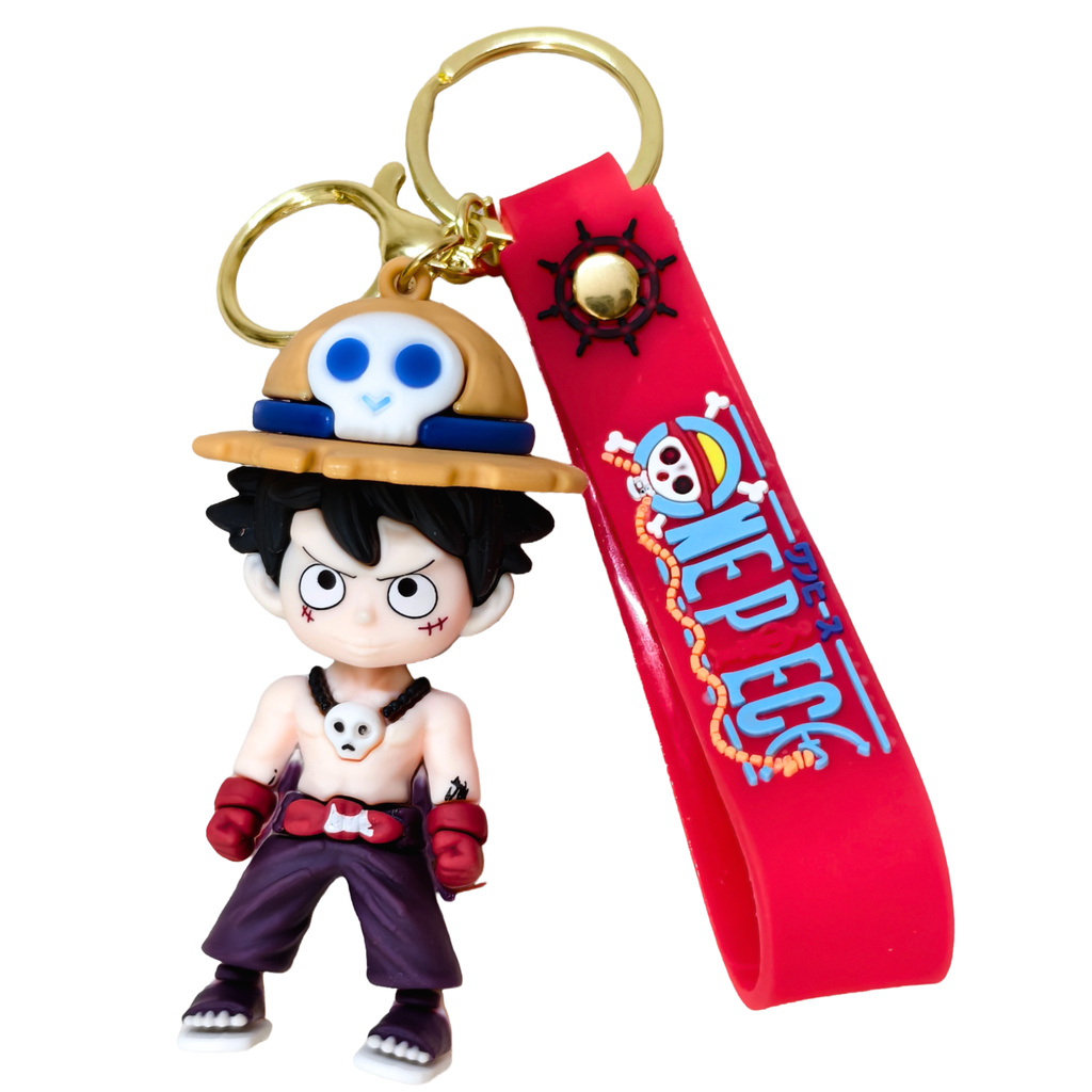 Buff Luffy Keyring On White Background.