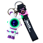 Bunny Astronaut Keyring On White Background
