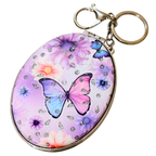 
Oval Butterfly Pocket Mirror On White Background.