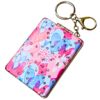 Rectangle Hearts Pink Pocket Mirror On White Background.
