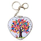 Heart Tree White Pocket Mirror On White Background.
