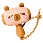 Cartoonish phone with a cord on a white background