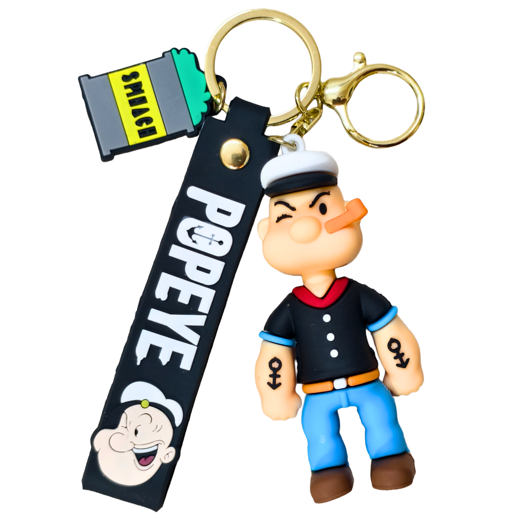 Popeye Keyring On White Background.