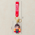 Dr Strange Keyring  With Measurements On  Beige Background.