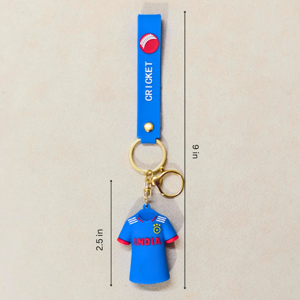 Rohit Keyring  With Measurements On  Beige Background.
