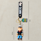 Popeye Keyring  With Measurements On  Beige Background.