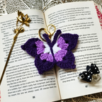 Purple Butterfly Handmade Crochet Keychain Charms, Sunflower Butterfly Heart Rose Designs, Acrylic Cotton Wool Blend, Gold-Tone Lobster Clasp, Bag Charm Accessory For Handbags