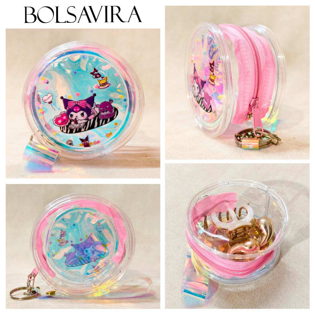 Collage of Bolsavira product with colorful design and clear casing.