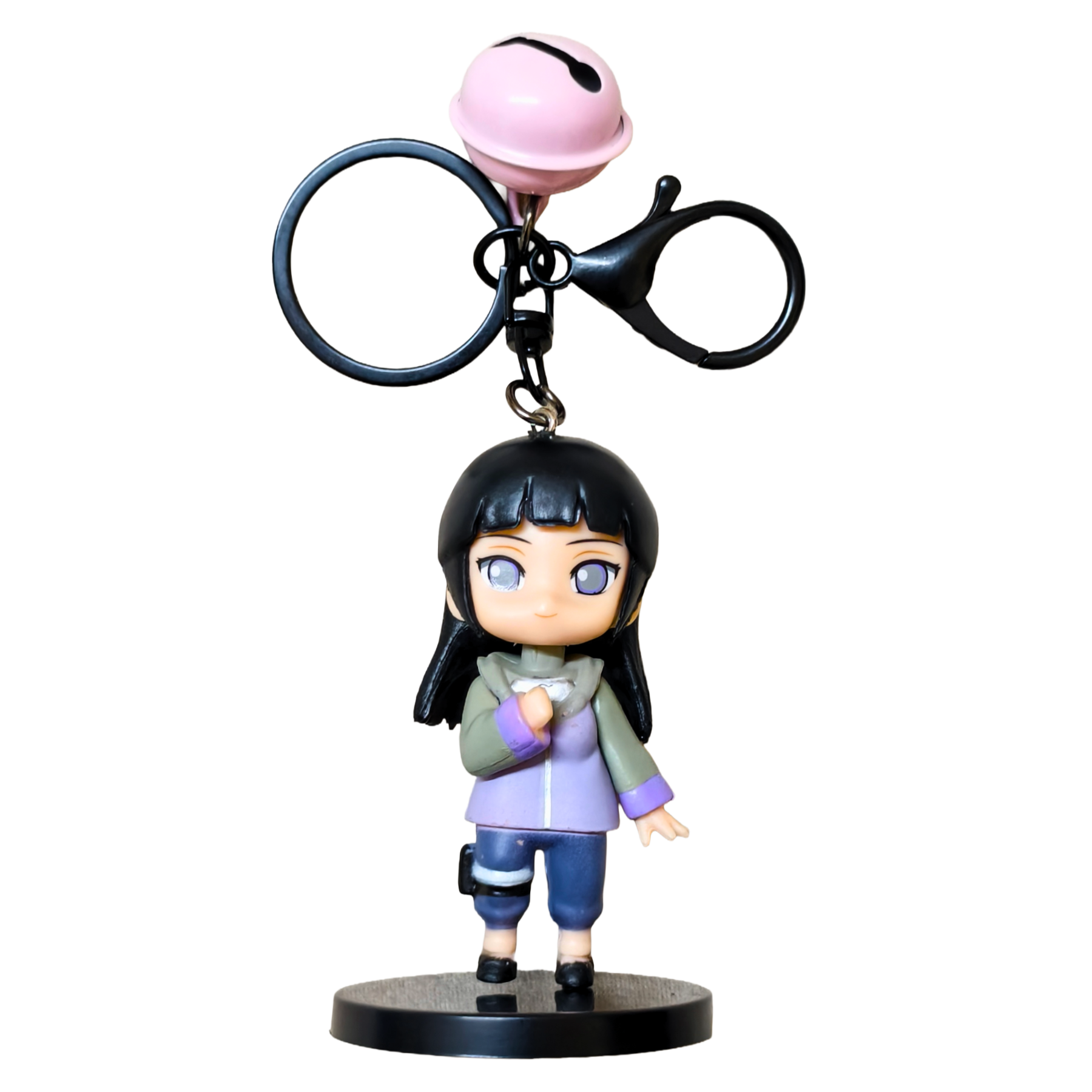 Keychain with an anime-style character figure on a white background