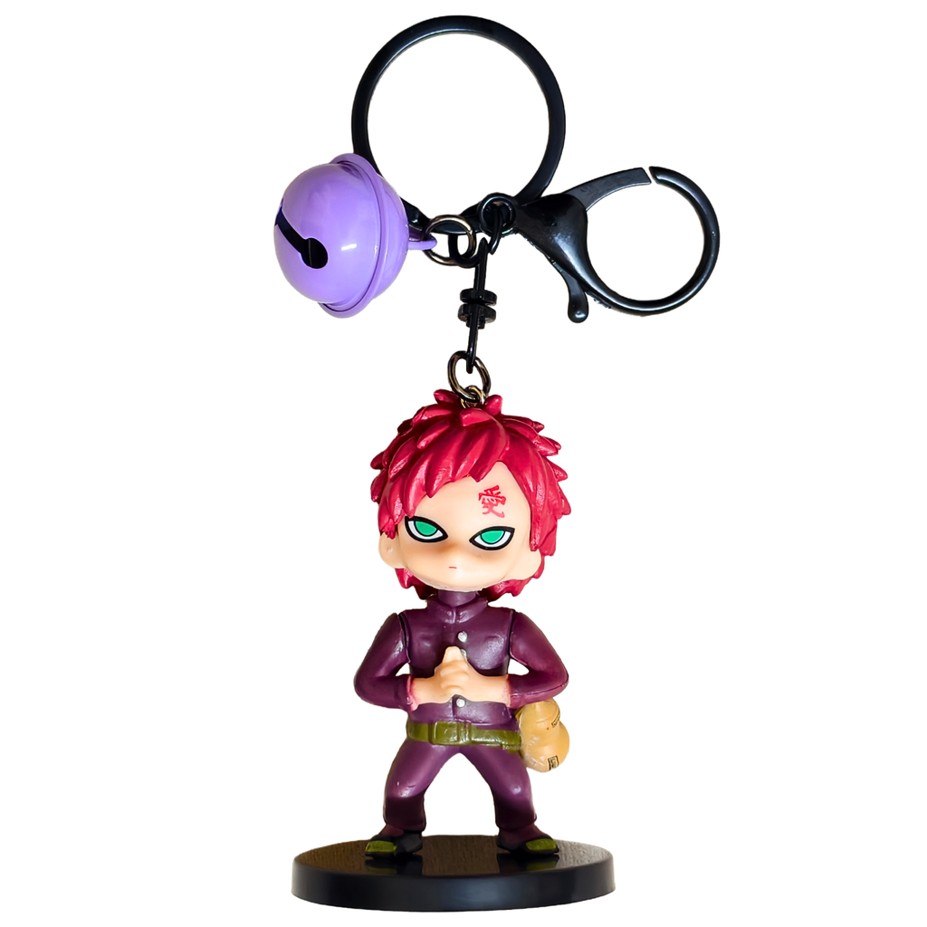 Keychain with an animated character figure on a white background